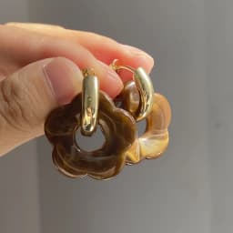 2024 New Multicolor Transparent Acrylic Resin Marbling Flower Drop Earrings for Women Gold Color Ear Buckle Fashion Jewelry