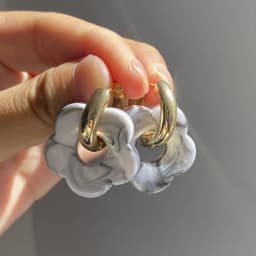 2024 New Multicolor Transparent Acrylic Resin Marbling Flower Drop Earrings for Women Gold Color Ear Buckle Fashion Jewelry