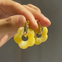 2024 New Multicolor Transparent Acrylic Resin Marbling Flower Drop Earrings for Women Gold Color Ear Buckle Fashion Jewelry