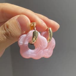 2024 New Multicolor Transparent Acrylic Resin Marbling Flower Drop Earrings for Women Gold Color Ear Buckle Fashion Jewelry