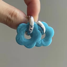 2024 New Multicolor Transparent Acrylic Resin Marbling Flower Drop Earrings for Women Gold Color Ear Buckle Fashion Jewelry