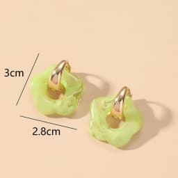 2024 New Multicolor Transparent Acrylic Resin Marbling Flower Drop Earrings for Women Gold Color Ear Buckle Fashion Jewelry