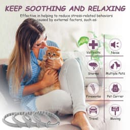 Pet Calming Collar For Cats Dogs Adjustable Anxiety Pheromone Reducing Pet Collar Lasting Natural Calm Relax Soothing Collars