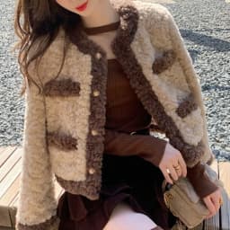 Vintage Women's Faux Lamb Fur Cropped Coat Autumn Winter Warm Thick Outerwear Woman Elegant Gold Single Breasted Plush Jacket