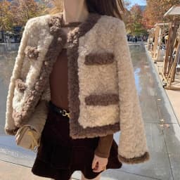 Vintage Women's Faux Lamb Fur Cropped Coat Autumn Winter Warm Thick Outerwear Woman Elegant Gold Single Breasted Plush Jacket