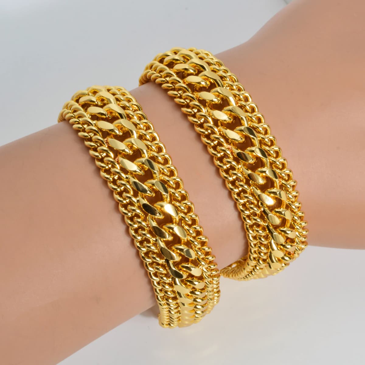 1.5cm Wide Chain Bracelet For Men Women 2024 New Trendy Cuban Chain Men Bracelet Classic Copper Link Chain 7in 8in Bracelet Gift