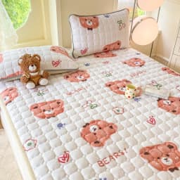 New Autumn Winter Thickened Warm Quilted Mattress Pad Cozy Durable Milk Fleece Mattress Toppers Soft Fluffy Sleep Naked Bed Pads