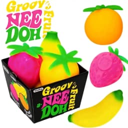 NeeDoh Groovy Fruit Squishy Toy TPR Banana Orange Strawberry Stress Relief Anxiety Relief Relaxing Accessory For Gift