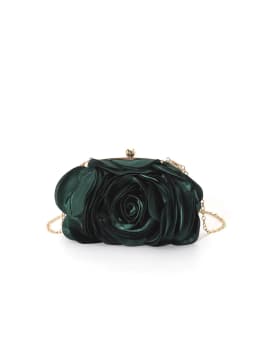 Fashion Pink Flower Petal Banquet Floral Dress Purse Evening Day Clutch Bag Women Luxury Prom Party Wedding Day Bag