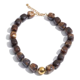 Yhpup Hot Style Handmade Jewelry Acrylic Resin Beads Chain Necklace Bracelet Stainless Steel Spring Summer Statement Accessories