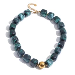 Yhpup Hot Style Handmade Jewelry Acrylic Resin Beads Chain Necklace Bracelet Stainless Steel Spring Summer Statement Accessories