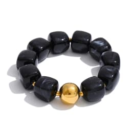 Yhpup Hot Style Handmade Jewelry Acrylic Resin Beads Chain Necklace Bracelet Stainless Steel Spring Summer Statement Accessories