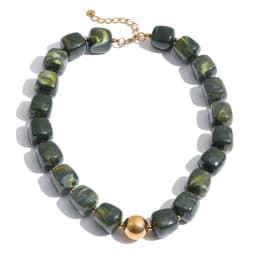 Yhpup Hot Style Handmade Jewelry Acrylic Resin Beads Chain Necklace Bracelet Stainless Steel Spring Summer Statement Accessories