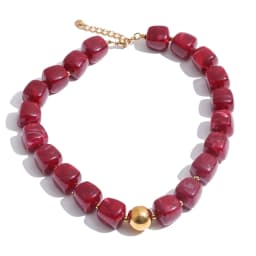 Yhpup Hot Style Handmade Jewelry Acrylic Resin Beads Chain Necklace Bracelet Stainless Steel Spring Summer Statement Accessories