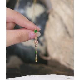 Yhpup Colorful White Round Cubic Zirconia Long Chain Drop Earrings 18K Gold Color PVD Plated Stainless Steel Premium Jewelry
