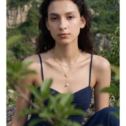 Yhpup Stainless Steel Layered Simulated Pearls Chain Flower Drop Necklace 2026 Arrivals Demure Summer Jewelry