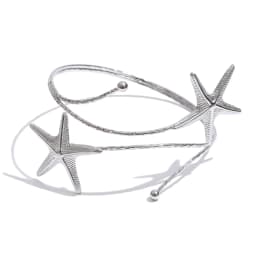 Yhpup Ocean Style Stainless Steel Metal Starfish Cuff Adjustable Arm Bracelet 18K Gold Color PVD Plated Summer Vacation Jewelry