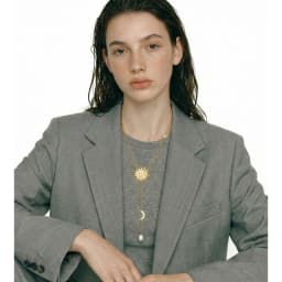 Yhpup Stainless Steel Sun Moon Natural Pearl Chain Drop Necklace 16K Gold Platinum Color PVD Plated Fashion Popular Jewelry
