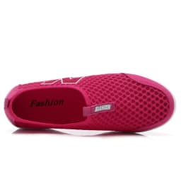 WDZKN Lightweight Breathable Air Mesh Shoes Women Casual Summer Flat Platform Shoes Woman Slip On Swing Shoes Big Size 34-42
