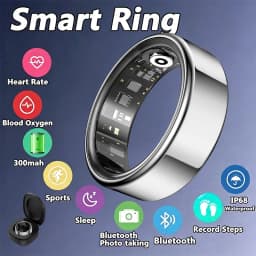 2026 smart ring Notification，5ATMwaterproof，control photos，heart rate，blood pressure ，oxygen monitor smartring for ios android