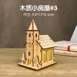 3D Wooden Puzzle Model Christmas LED Light Wood House Luminous Cabin for Home Decor Log House DIY Gift Window Decoration