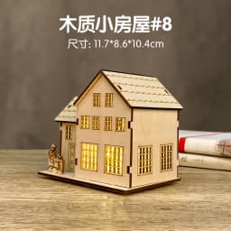 3D Wooden Puzzle Model Christmas LED Light Wood House Luminous Cabin for Home Decor Log House DIY Gift Window Decoration