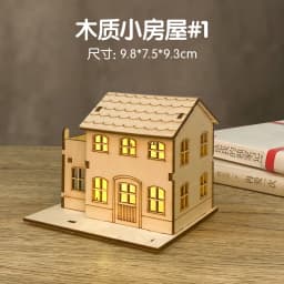 3D Wooden Puzzle Model Christmas LED Light Wood House Luminous Cabin for Home Decor Log House DIY Gift Window Decoration