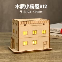 3D Wooden Puzzle Model Christmas LED Light Wood House Luminous Cabin for Home Decor Log House DIY Gift Window Decoration