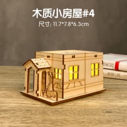 3D Wooden Puzzle Model Christmas LED Light Wood House Luminous Cabin for Home Decor Log House DIY Gift Window Decoration