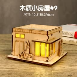3D Wooden Puzzle Model Christmas LED Light Wood House Luminous Cabin for Home Decor Log House DIY Gift Window Decoration