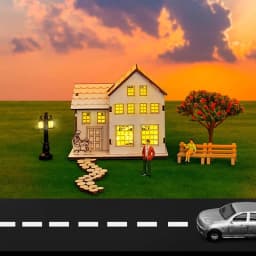 3D Wooden Puzzle Model Christmas LED Light Wood House Luminous Cabin for Home Decor Log House DIY Gift Window Decoration