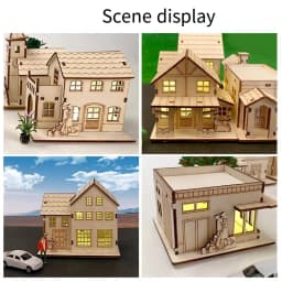 3D Wooden Puzzle Model Christmas LED Light Wood House Luminous Cabin for Home Decor Log House DIY Gift Window Decoration