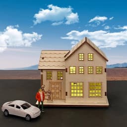 3D Wooden Puzzle Model Christmas LED Light Wood House Luminous Cabin for Home Decor Log House DIY Gift Window Decoration