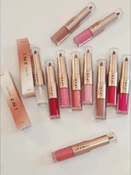 Black Brown Tapered Lip Liner Contour Pencil Double Head Mirror Plumping Lip Glaze Crystal Lip Gloss Sexy Red Lips Tint Makeup