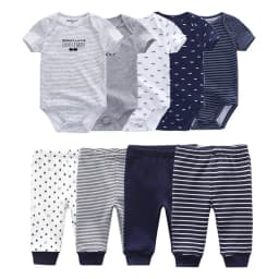 6/9/10PCS Baby Girl Clothes Newborn Solid Bodysuits+Pants Cotton Baby Boy Clothes Short Sleeve Girls Baby Clothing Cartoon