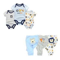6/9/10PCS Baby Girl Clothes Newborn Solid Bodysuits+Pants Cotton Baby Boy Clothes Short Sleeve Girls Baby Clothing Cartoon