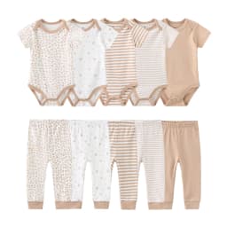 6/9/10PCS Baby Girl Clothes Newborn Solid Bodysuits+Pants Cotton Baby Boy Clothes Short Sleeve Girls Baby Clothing Cartoon