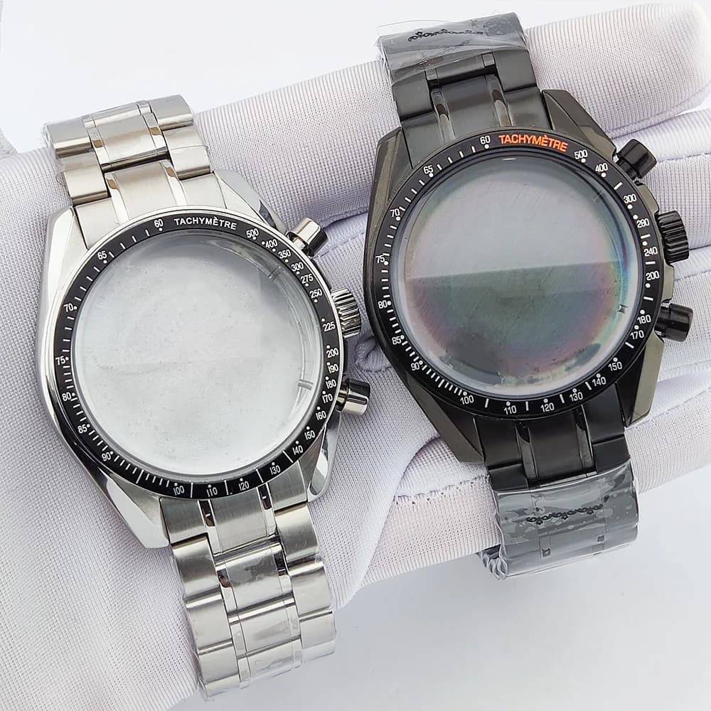 40MM Watch Case Set VK63 Movement Case Sapphire Glass Waterproof Case Luxury Men's Watch Case Fits 32.5mm Dial Case