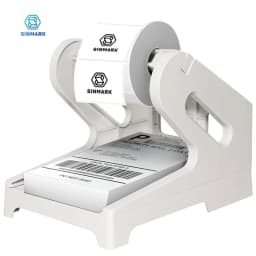 SINMARK Thermal Label Holder for 4x6 Rolls & Fan-Fold Labels - Durable ABS Desktop Shipping Printer Accessory Label Organizer