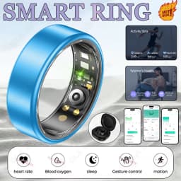All Size(6-14) Smart Ring for Women Men Healthy Heart Rater Blood pressure Monitor Waterproof Take Photo Control Smartring S R09