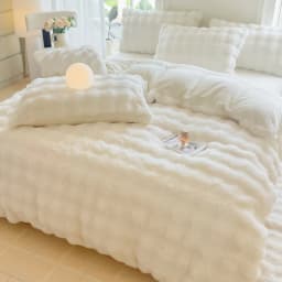 Bonenjoy 1pc Plush Duvet Cover Warm Quilts Cover Skin-friendly Bedding Solid Color Comforter Covers 이불커버 (No Pillowcase)