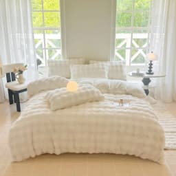 Bonenjoy 1pc Plush Duvet Cover Warm Quilts Cover Skin-friendly Bedding Solid Color Comforter Covers 이불커버 (No Pillowcase)