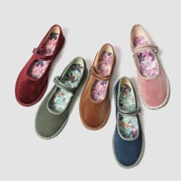 Printed Insole Stitching Velvet Mary Janes Shoes Women High Quality Pleuche Red Ballet Flats Shoes Ladies Casual Cloth Footwear