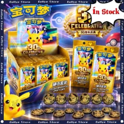 New 100% Genuine Pokemon Cards Pokemon 30th Celebration Coin Set Simplified Chinese Pokemon PTCG Exclusive Collectible Cards Toy