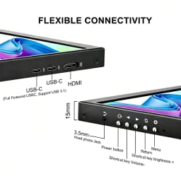 12.3-inch Portable Monitor Long Touch IPS Screen Type-C HDMI for Laptops PC Xbox PS5 Switch - Multimedia External Display