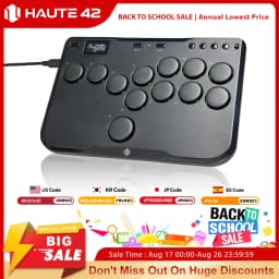Haute42 Arcade Joystick Mini Hitbox Leverless Arcade Controller For PC/PS4/PS5/Switch Leverless Arcade Stick Hitbox Fighting