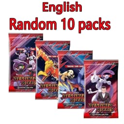 10 Packs Pokémon Bright Stars151 Prismatic Evolutions PALDEAN FATES English Edition Battle Reinforcement Trading Cards Gift Set