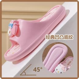 Sanrio Hello Kitty Kuromi My Melody Indoor Slippers Ladies Family Home Cute Cartoon Anime Kawaii Super Extra Soft Anti Slip Gift