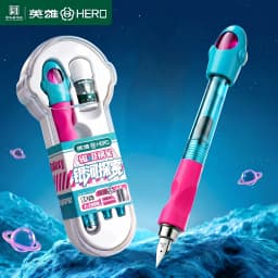 HERO P208 Magnetic Fountain Pen Mini Spaceship Galaxy Explore Cute Aesthetic Replaceable Ink Cartridges Student Calligraphy Pen