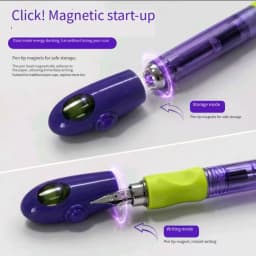 HERO P208 Magnetic Fountain Pen Mini Spaceship Galaxy Explore Cute Aesthetic Replaceable Ink Cartridges Student Calligraphy Pen